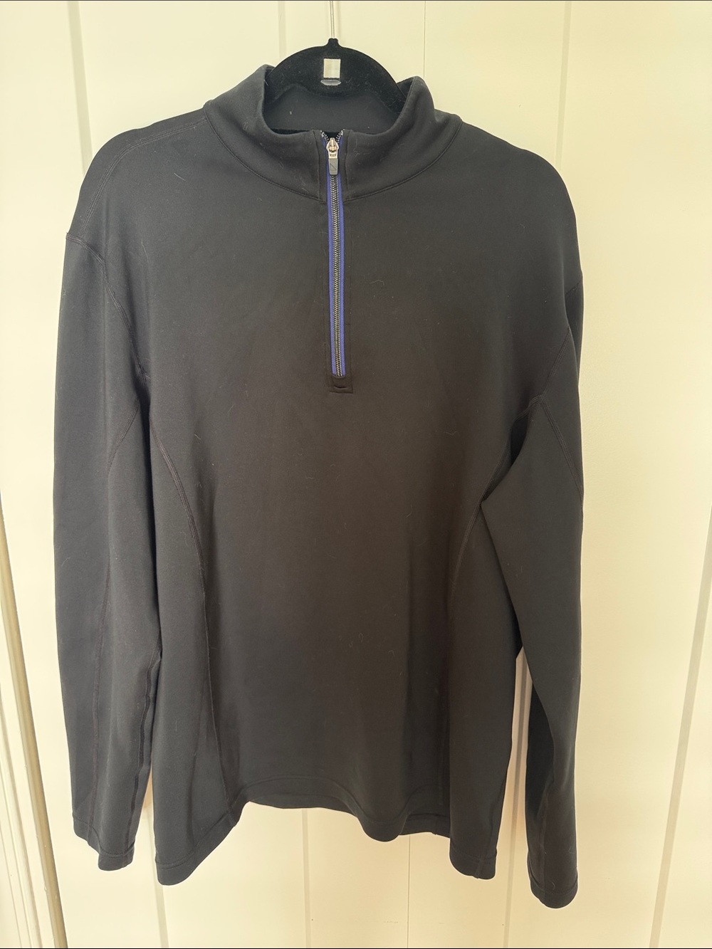 UNTUCKit Mazzano Performance Quarter-Zip Pullover Sweatshirt Blue Trim Sz XL